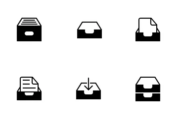 Caja y bandeja de entrada Paquete de Iconos