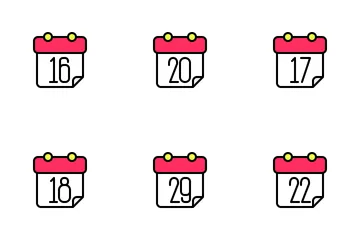 Calendar Filled Line Icon Pack