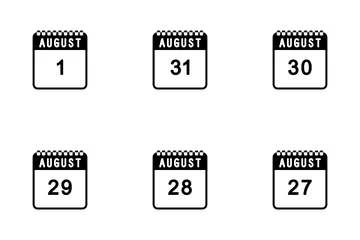 Calendário de agosto Icon Pack