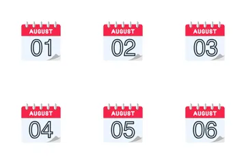 Calendário de agosto Pacote de Ícones