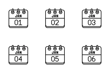 Calendario de enero Paquete de Iconos