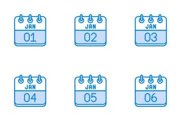 Calendario de enero Paquete de Iconos