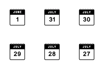 Calendário de junho e julho Icon Pack