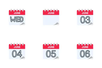 Calendário de junho Pacote de Ícones