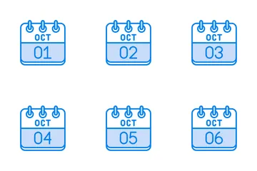 Calendário de outubro Pacote de Ícones