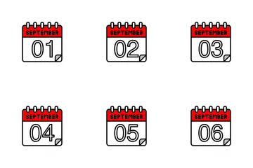 Calendário de setembro Pacote de Ícones