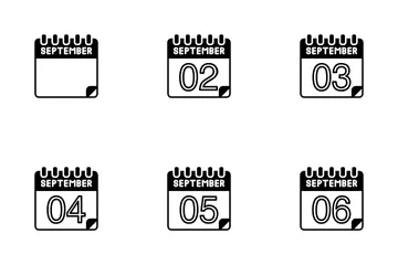 Calendário de setembro Pacote de Ícones