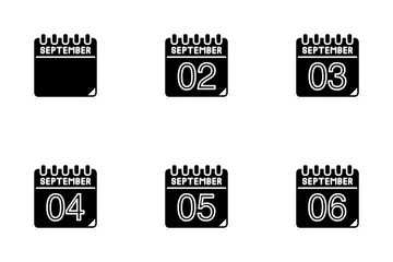 Calendário de setembro Pacote de Ícones