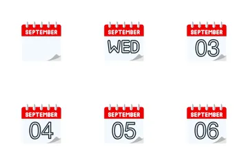 Calendário de setembro Pacote de Ícones