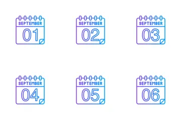 Calendário de setembro Pacote de Ícones