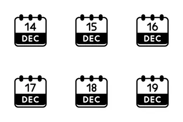 Calendario diciembre Paquete de Iconos