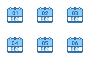 Calendario diciembre Paquete de Iconos