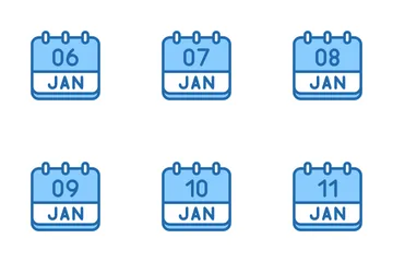 Calendario de enero Paquete de Iconos