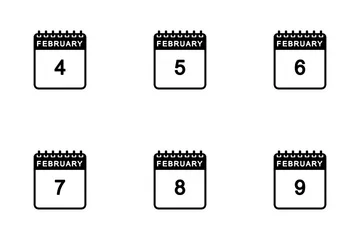 Calendario febrero Paquete de Iconos