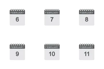 Calendario febrero Paquete de Iconos