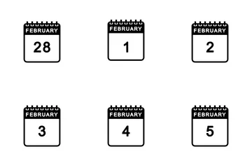 Calendario febrero Paquete de Iconos