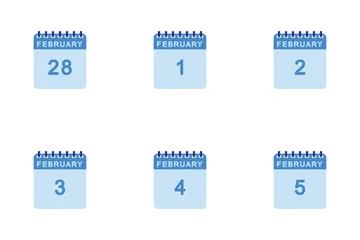 Calendario febrero Paquete de Iconos