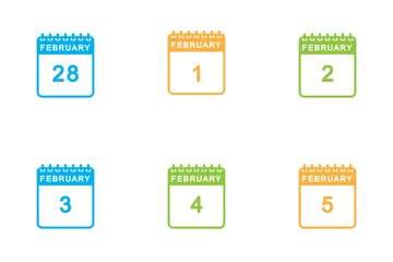 Calendario febrero Paquete de Iconos