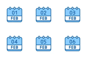 Calendario febrero Paquete de Iconos