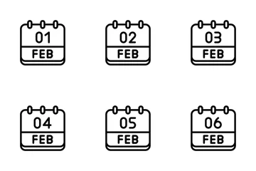 Calendario febrero Paquete de Iconos