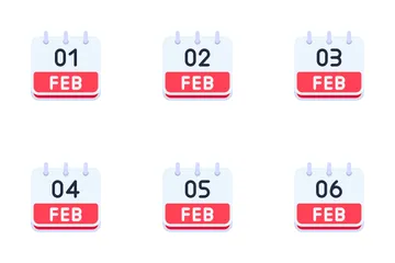 Calendario febrero Paquete de Iconos