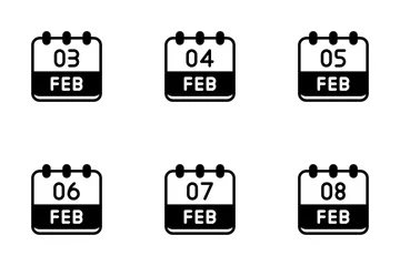 Calendario febrero Paquete de Iconos