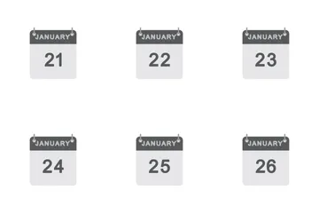 Calendário de janeiro Pacote de Ícones