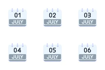 Calendário de julho Pacote de Ícones