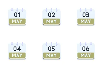 Calendario de mayo Paquete de Iconos