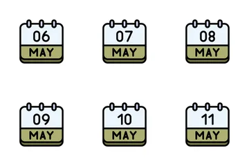 Calendario de mayo Paquete de Iconos