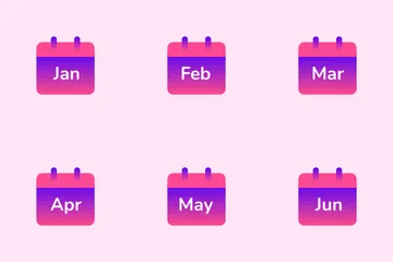 Calendario mensual Paquete de Iconos