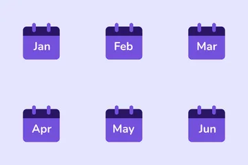 Calendario mensual Paquete de Iconos