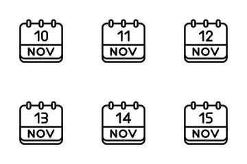 Calendario de noviembre Paquete de Iconos