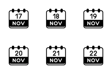 Calendario de noviembre Paquete de Iconos