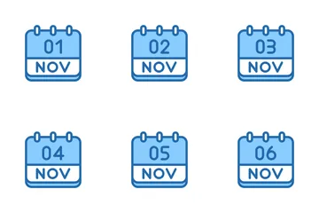 Calendario de noviembre Paquete de Iconos