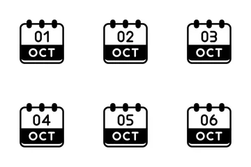 Calendario Octubre Paquete de Iconos