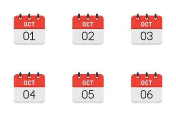 Calendario Octubre Paquete de Iconos