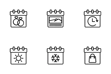 Calendario y fecha Paquete de Iconos