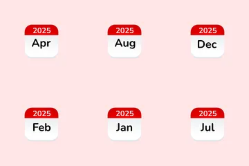 Calendrier 12 mois 2025 Pack d'Icônes