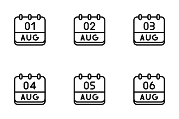 Calendrier d'août Pack d'Icônes