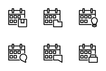 Calendrier d'affaires Pack d'Icônes