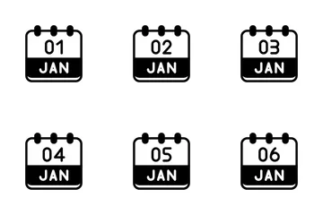 Calendrier de janvier Pack d'Icônes