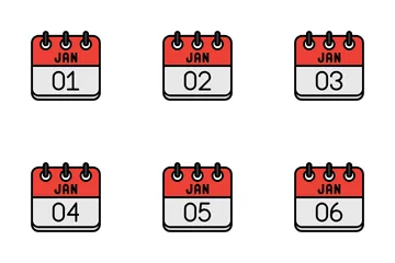 Calendrier de janvier Pack d'Icônes