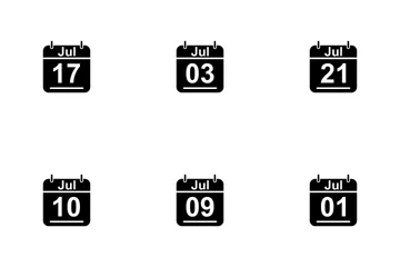 Calendrier de juillet 2017 3 - Glyphe Icon Pack