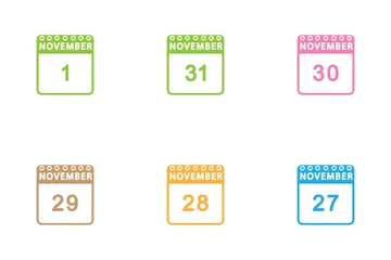 Calendrier de novembre Icon Pack