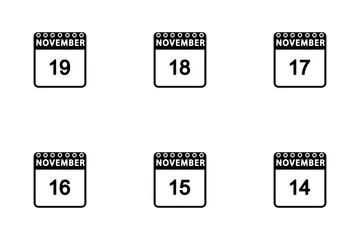 Calendrier de novembre Icon Pack