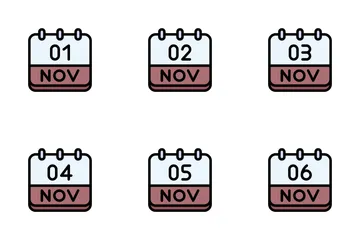 Calendrier de novembre Pack d'Icônes