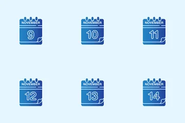 Calendrier de novembre Pack d'Icônes