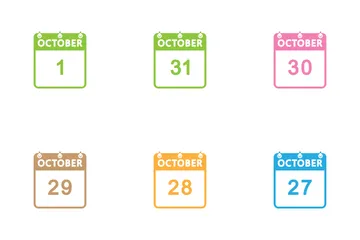 Calendrier d'octobre Pack d'Icônes