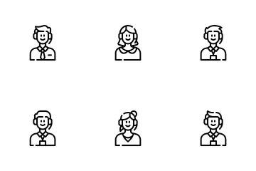 Call Center Avatars Icon Pack